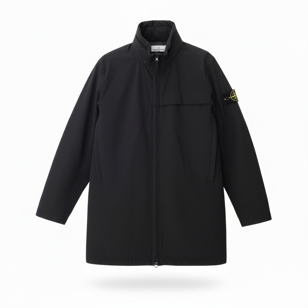Stone Island ストーンアイランド プリマ向こう正面 照明ランプ色合い ホンブルグ帽外殻 二分の一厚地の外套 771540627 M大きさ 黒いこと メンズ 成人男性用錫1 中古