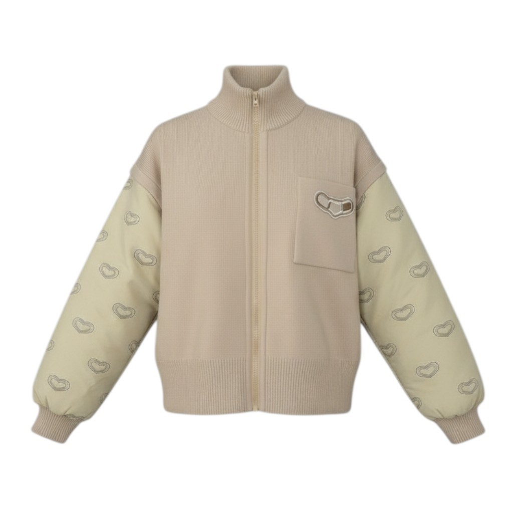HERMES エルメス 24~25AW カレイドスコープ エフェクト ジップジャケット 2way サイズ38 ベージュ レディースk02i 中古|バリューストック