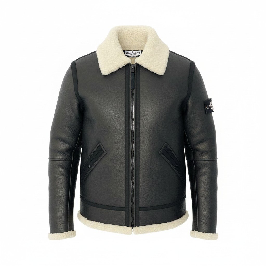 【Archive】STONE ISLAND ストーンアイランド 2011AW ムートンジャケット 大きさM 黒いこと メンズ アウターk02i【中古】