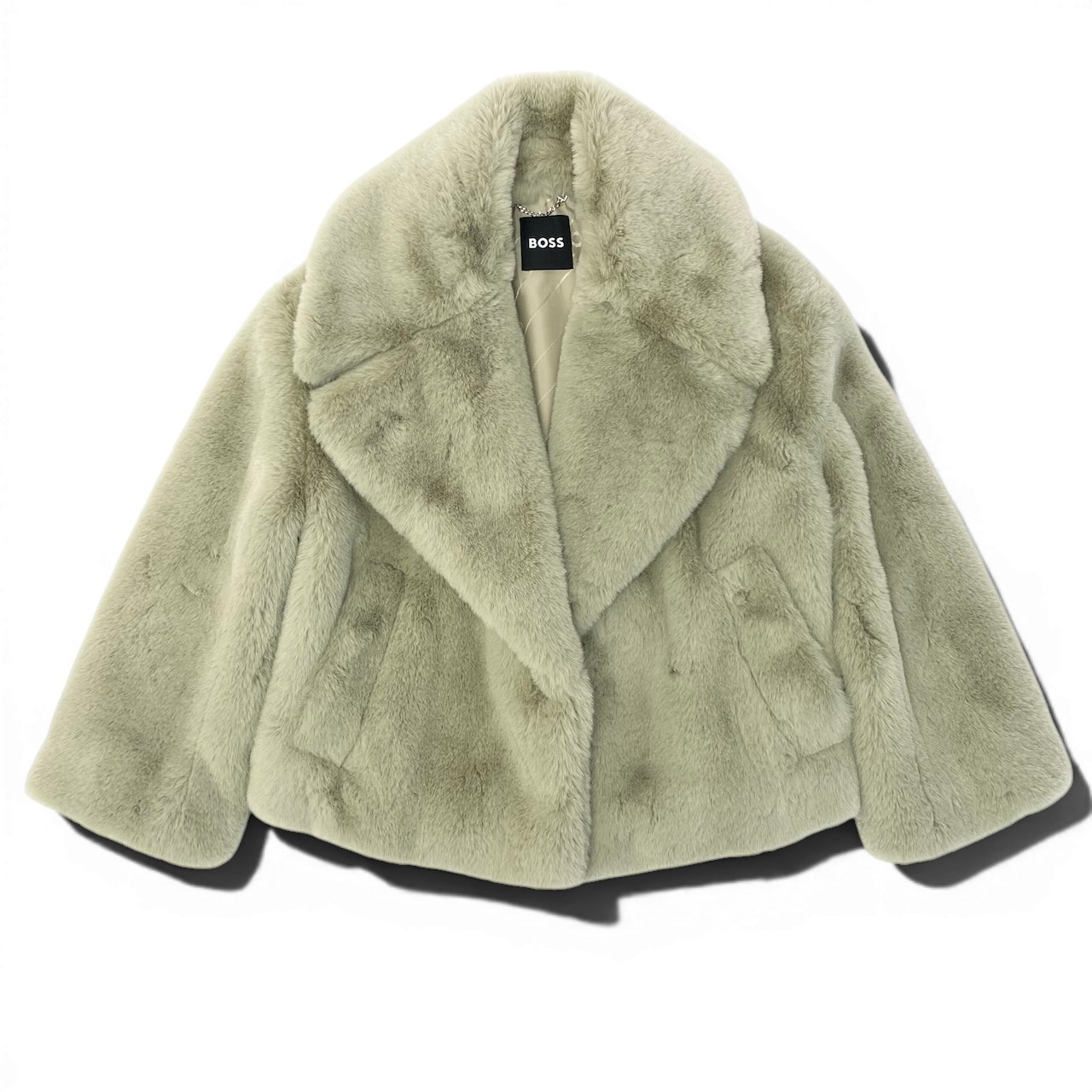 【美品】HUGO BOSS ヒューゴボス フェイクファージャケット ジャケットコート アウター 36サイズ ベージュ ポリエステル100% レディース 女性用u02t 【中古】|バリューストック