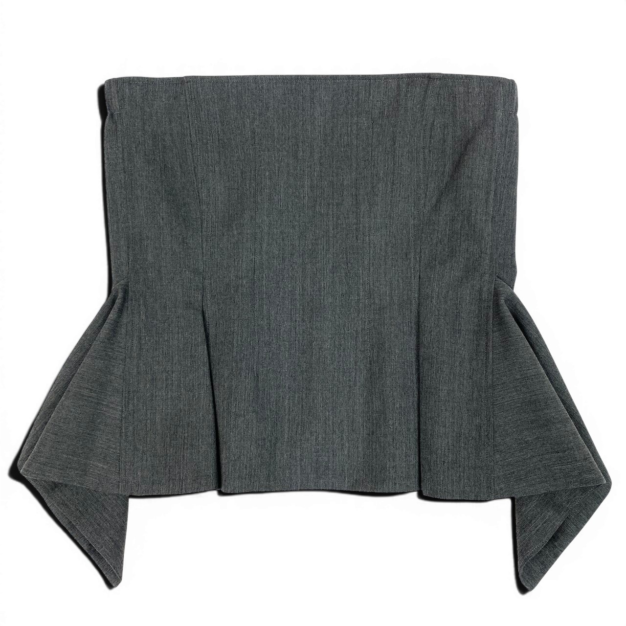 【美品】Cygne シーニュ ペプラムビスチェ ペプラムトップス 1大きさ 薄墨色 羊毛100％ レディース お上さん用k02i 中古