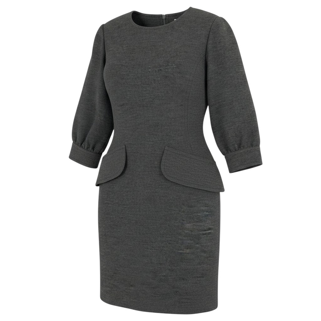 YVES SAINT LAURENT イヴサンローラン ロングスリーブワンピース バックボタン サイズM グレー レディース 女性服o07t【中古】|バリューストック