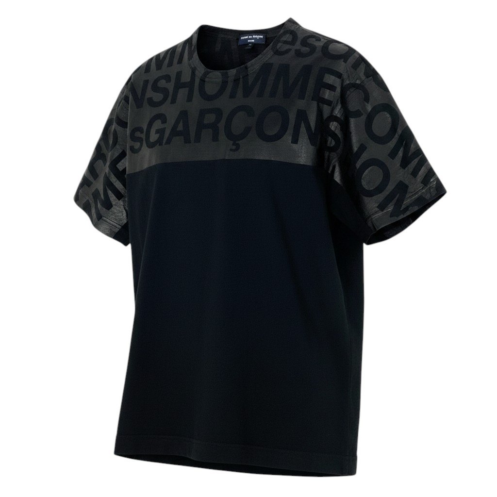 COMME des GARCONS HOMME コムデギャルソンオム 天然ゴムコーディング ロゴタイプティーシャツ AD2004 大きさM 黒いこと メンズk02i 【中古】
