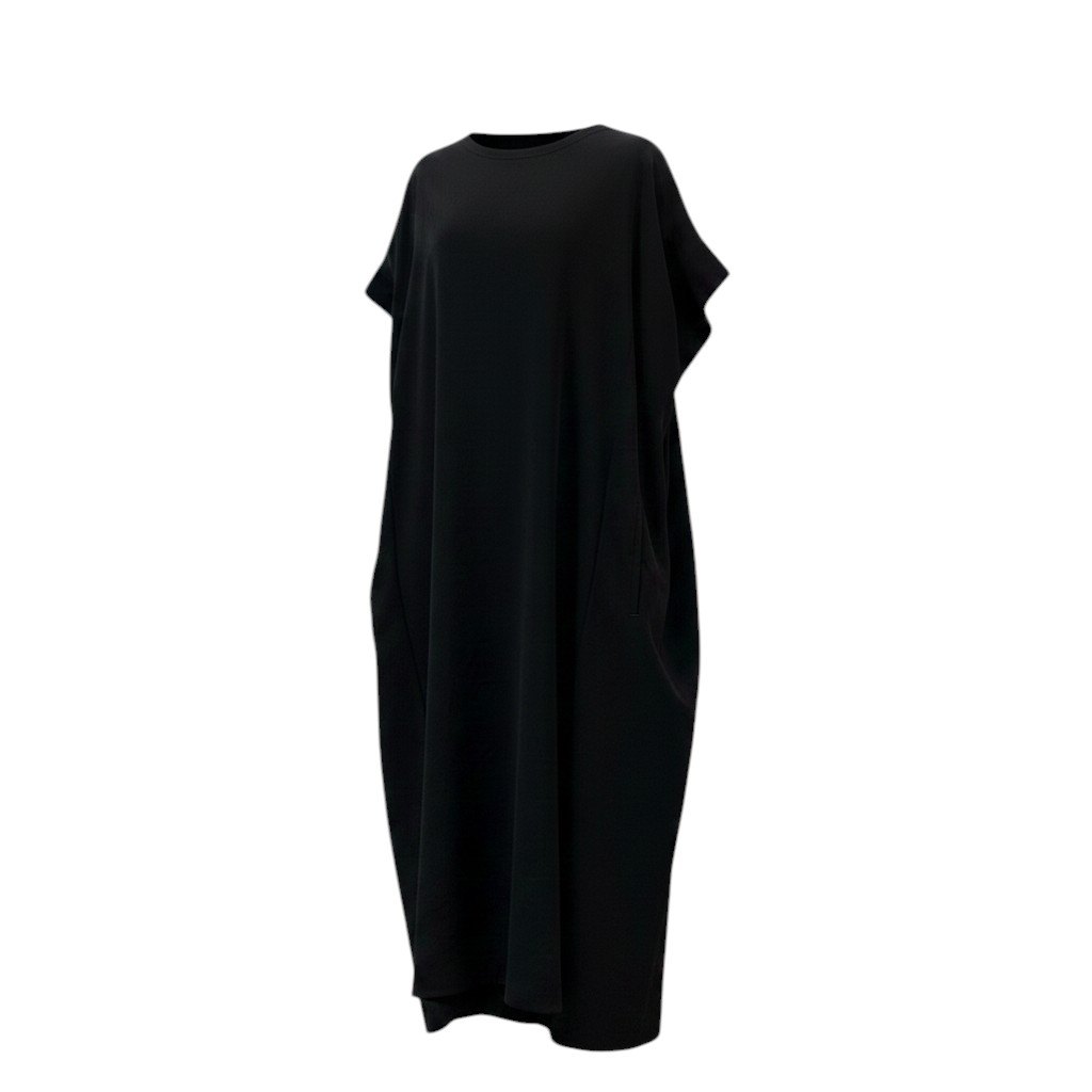 Yohji Yamamoto Collection ヨウジヤマモト 寄せあわせ ビッグ影ぼうし ドレープドレスワンピース Over Size  Drape Dress FS-D60-500 大きさ2 黒いこと 山本耀司t18r 【中古】