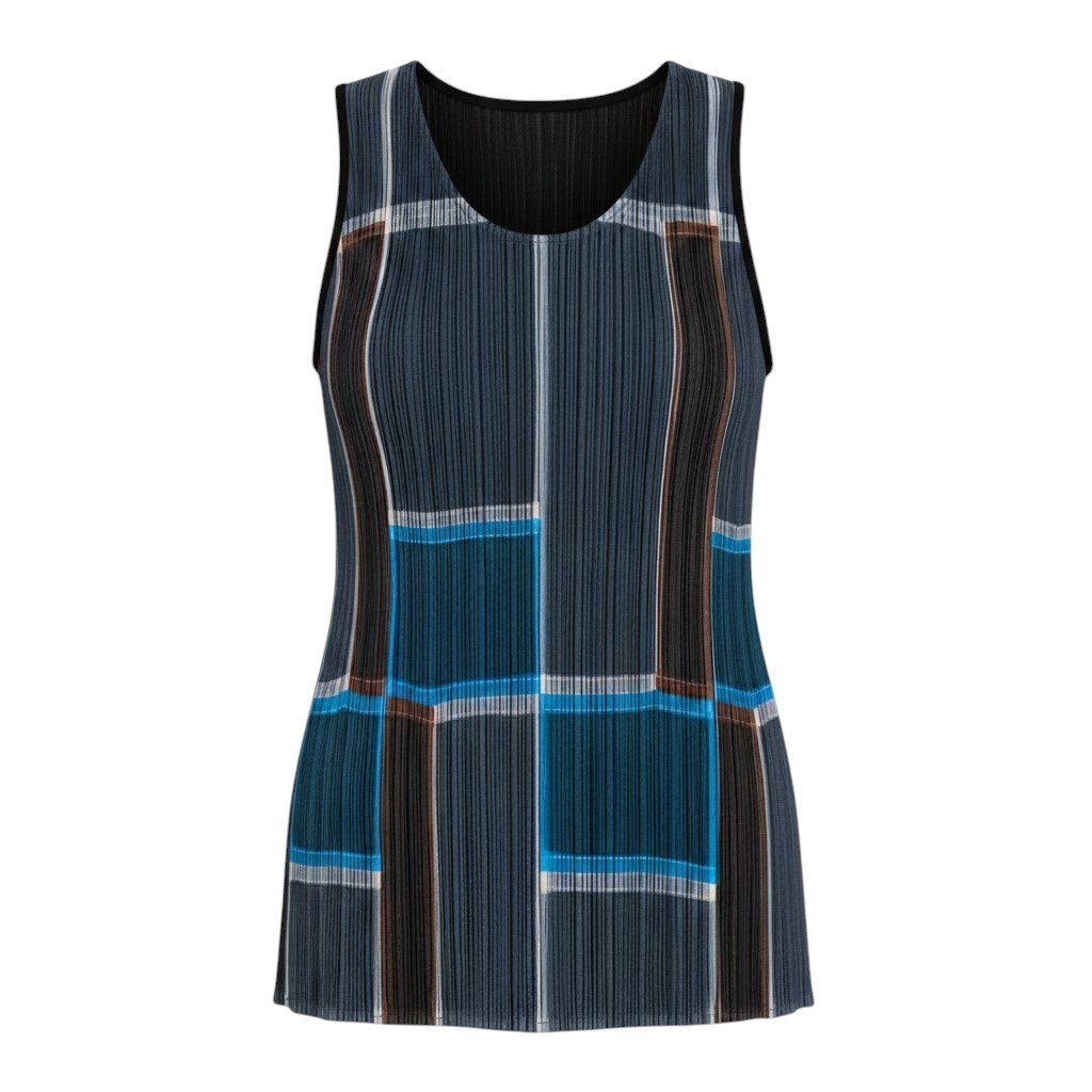 PLEATS PLEASE 筋目プリーズ ノースリーブ プリーツカットソー  PP64-JK541 大きさ3 カーキ ポリエステル100％ レディース 亭主もち服u02t 【中古】