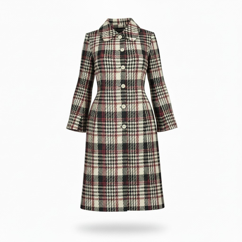 tricot COMME des GARCONS トリココムデギャルソン AD1996 90s 照合のしるし柄 ロング厚地の外套 日本製  TO-100060 黒いこと 赤いこと 白いこと ポリエステル レディースnu1 中古