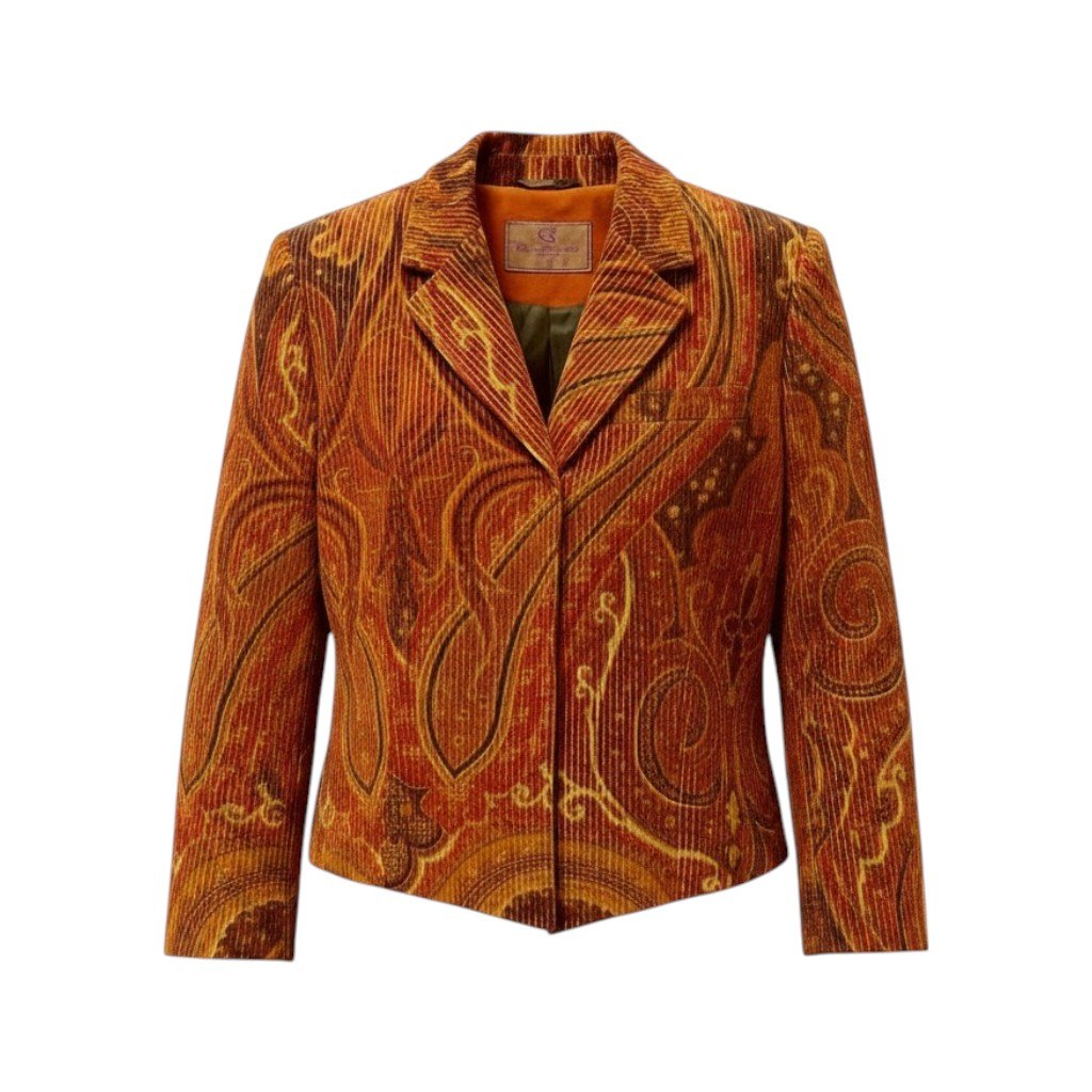 【美品】 ETRO エトロ コーデュロイジャケット テーラードジャケット ペイズリー柄 サイズ40 マルチカラー レディース 女性用u02t 中古｜バリューストック