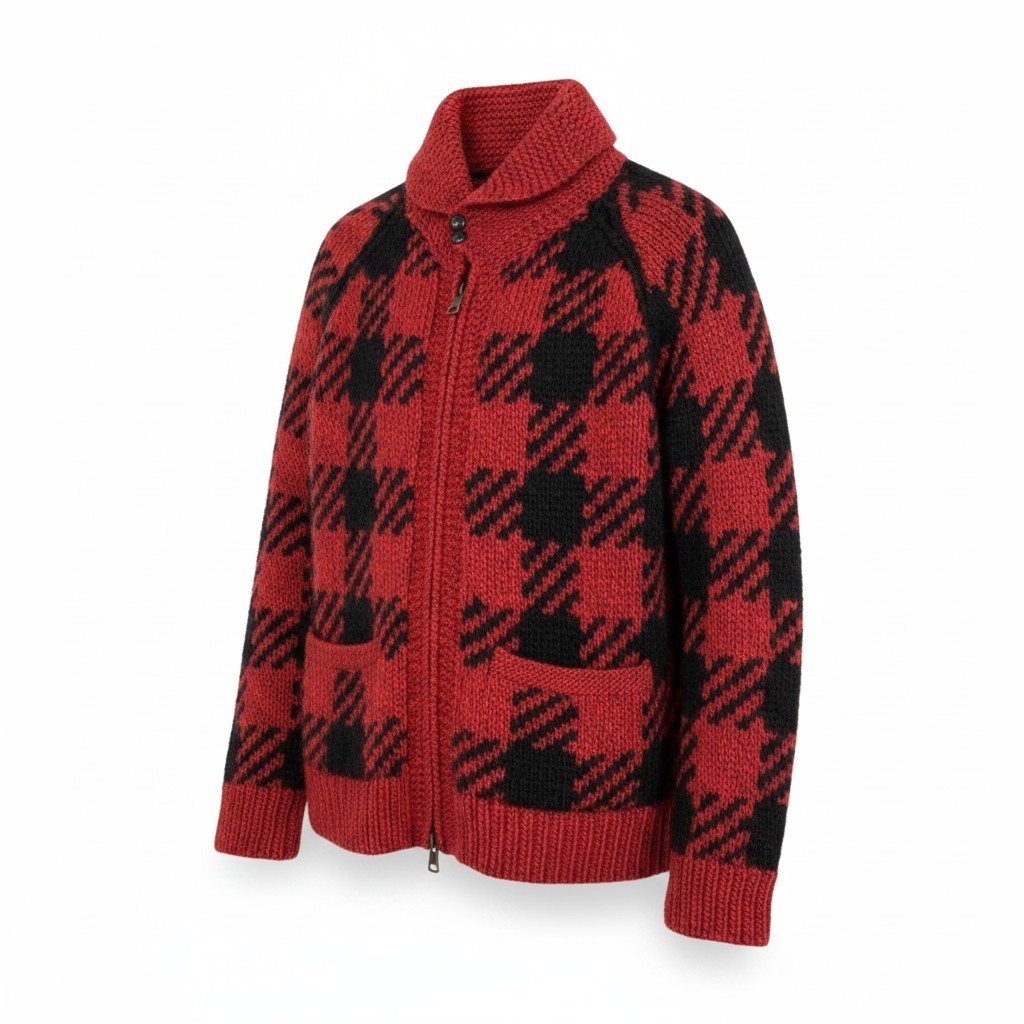 NUMBER NINE ナンバーナイン 08AW ポートランド期 カウチンニットジャケット サイズ3 レッドt18r 中古｜バリューストック