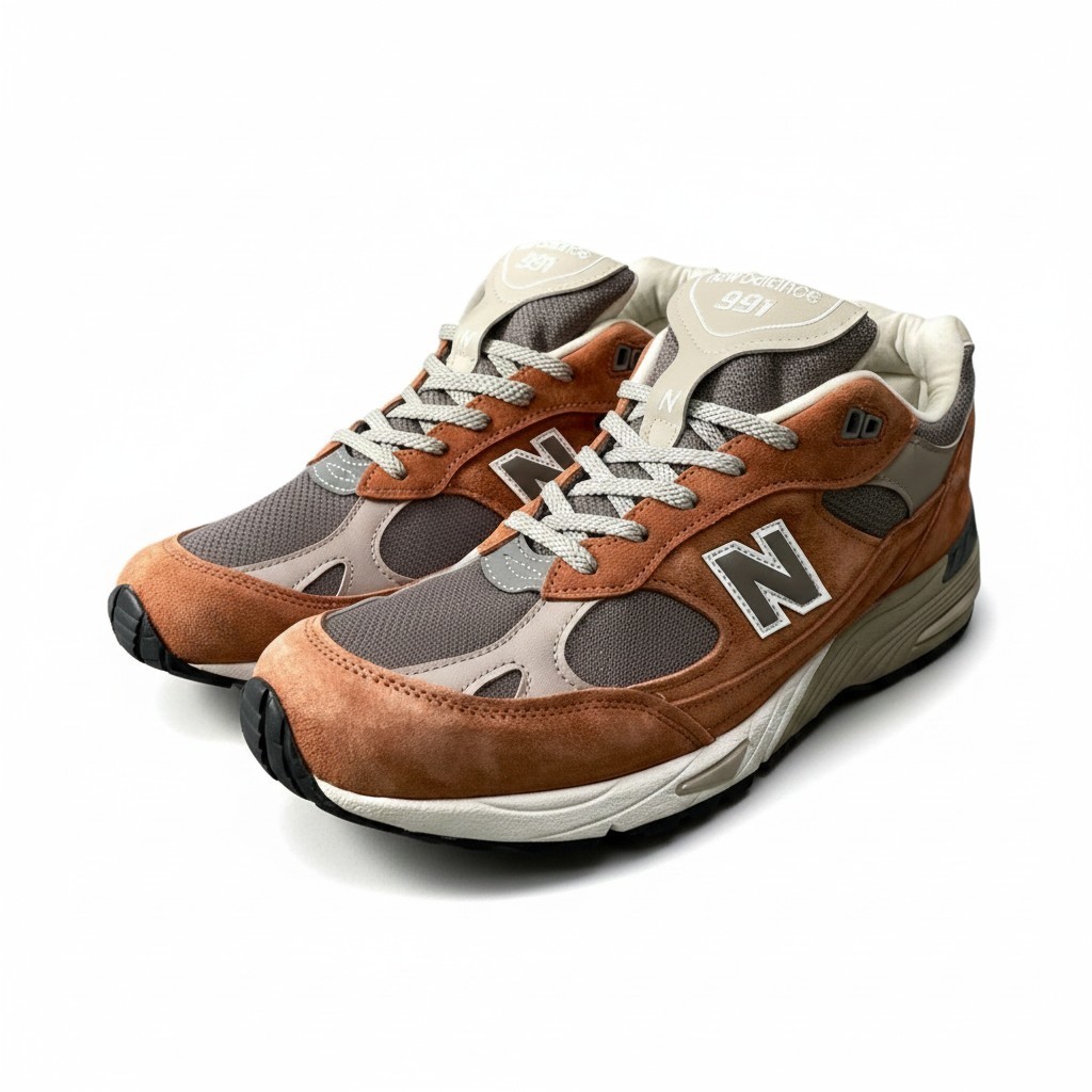 New Balance ニューバランス 991 SEQUOIA セコイア made in U.K. ローカットスニーカー M991PTY 10 1/2 オレンジ グレー メンズ 男性用o07t 中古｜バリューストック