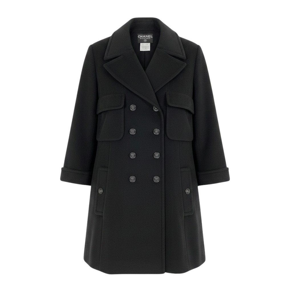 CHANEL BOUTIQUE シャネル 97A カシミヤ ダブルコート ココマークボタン サイズ40 ブラック レディースta2 【中古】｜バリューストック 110,000円