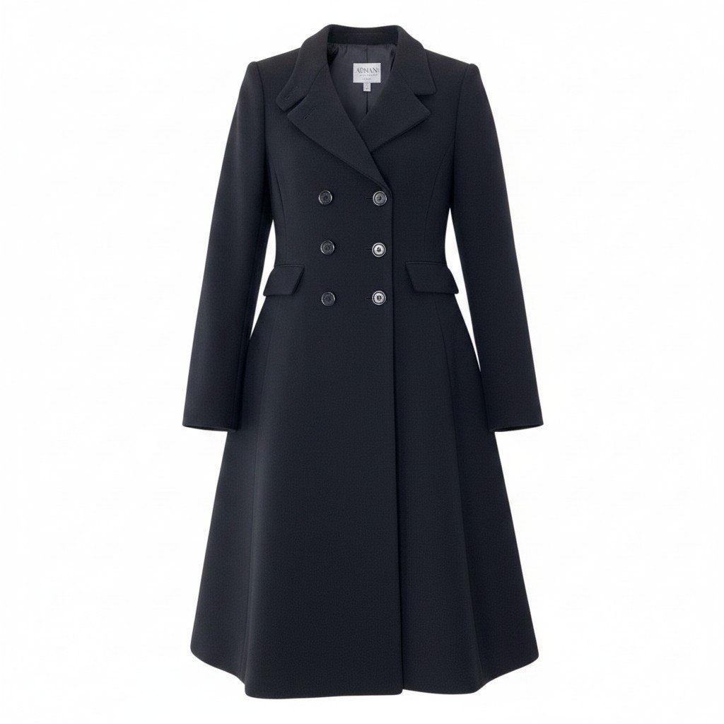 ARMANI COLLEZIONI アルマーニコレツィオーネ チェスターコート ダブルブレスト ウールブレンド サイズ40 イタリア製 ブラック レディースu02t 中古|バリューストック