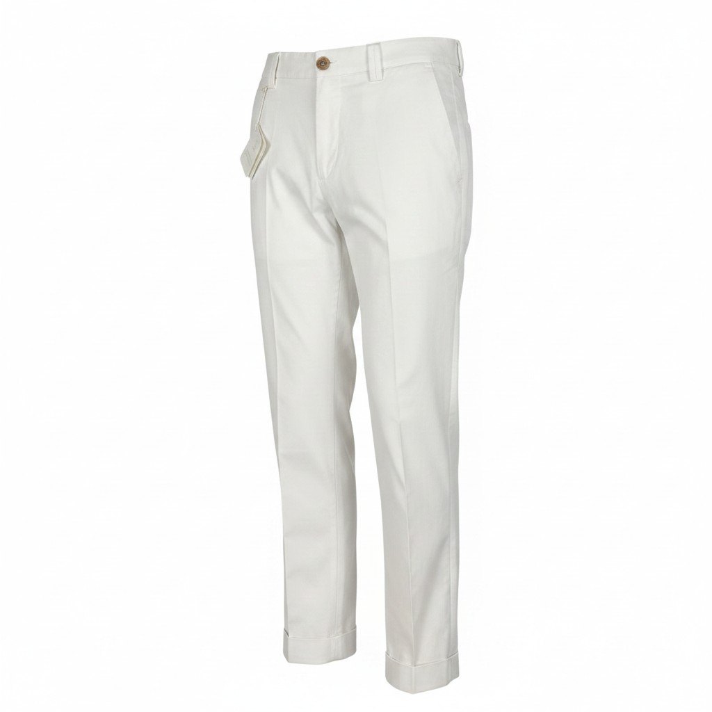 【新品保管品】BRUNELLO CUCINELLI ブルネロクチネリ コットンスラックスパンツ ボトム イタリア製 44サイズ ホワイト コットン100％ メンズ 男性用u02t 中古｜バリューストック