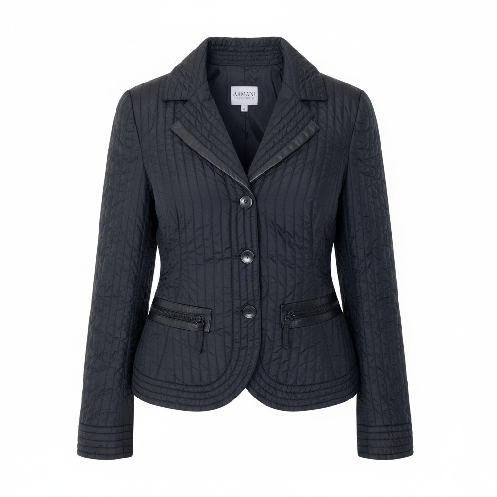 ARMANI COLLEZIONI アルマーニコレツィオーネ ナイロンジャケット キルティング 軽量 サイズ48 ブラック ナイロン100% レディース 女性用u02t 中古|バリューストック