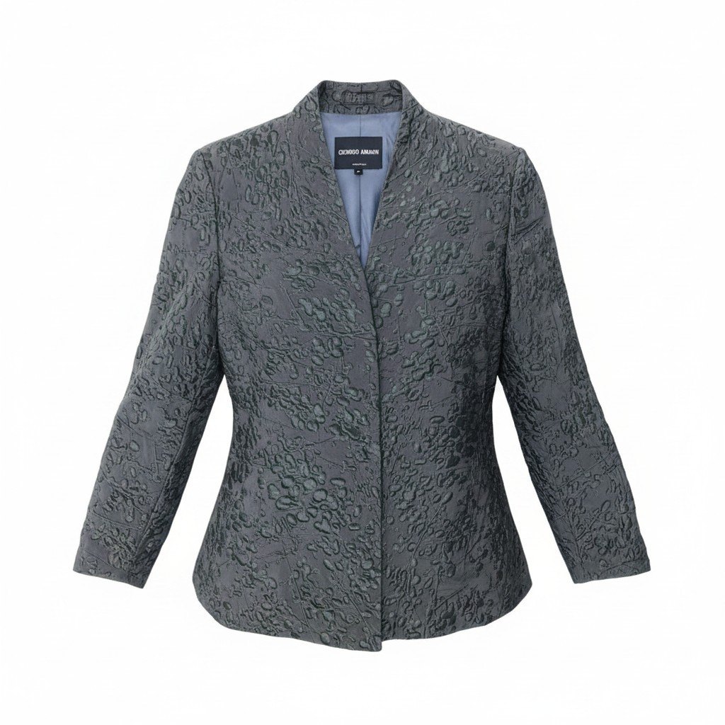 GIORGIO ARMANI ジョルジオアルマーニ 立体刺繍 ジャケット フォーマル サイズ46 グレー レディース u02t 中古|バリューストック