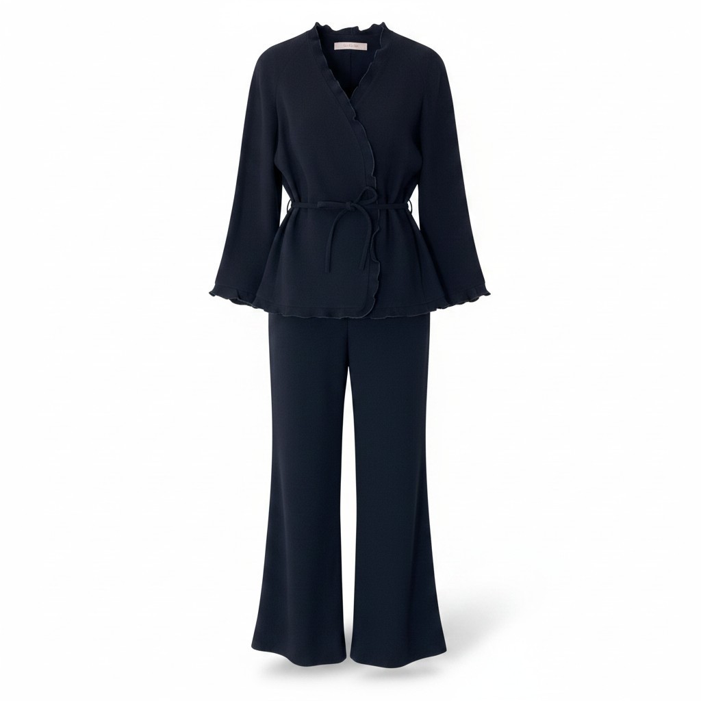VALENTINO ROMA ヴァレンティノ セットアップ パンツスーツ フォーマル フリルジャケット サイズ38/4 ブラック レディース フォーマルu02t 中古｜バリューストック 16,280円
