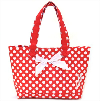 Tote Bag Ping Red White Polka Dot Pattern X 810 Js 94r With Jesse Steal Ribbon