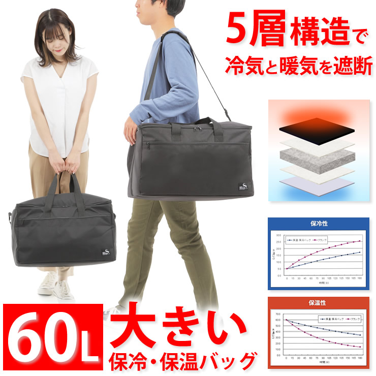 楽天市場】保冷バッグ 60L 大容量 5層構造でしっかり保冷 保温バッグ