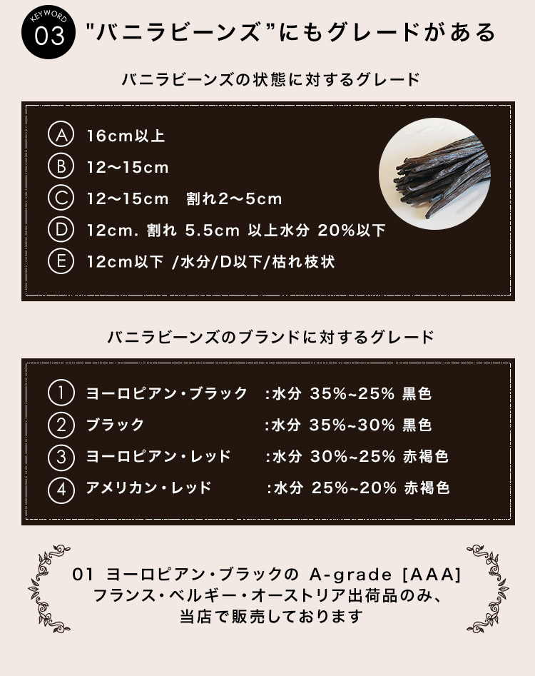 バニラビーンズマダガスカル産オーガニックECOCERT認証品GourmetBlackAGRADE3本メーカーパティシエ用16~18cm3.0~5.5g旧フランス領ブルボン品エッセンスオイルアイスカスタチョコ【送料無料】