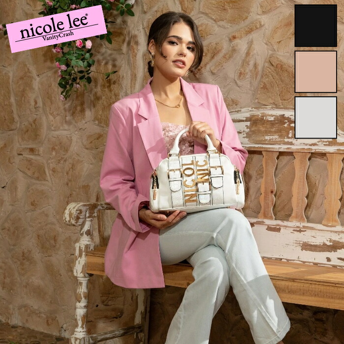 nicolelee ニコールリー P17201 CALISTA マルチポケットハンドバッグ ハンドバッグ ショルダーバッグ ミニバッグ ロゴ お洒落 バッグ 軽量 レディース 鞄 高見え ヴィーガンレザー デザインバッグ 個性的 アメリカブランド 20代 30代 40代 50代 60代