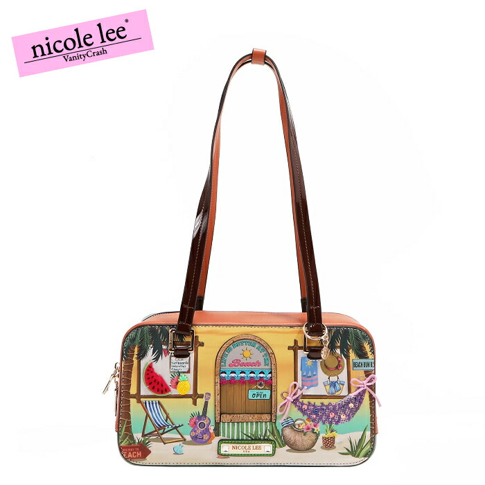 nicolelee ニコールリー SS17268 SUN & SAND トートバッグ ショルダーバッグ スタッズ 春 夏 秋 お出掛け 旅行 バッグ ビジュー お洒落 軽量 バッグ レディース 鞄 高見え ヴィーガンレザー デザインバッグ 個性的 アメリカブランド 20代 30代 40代 50代 60代