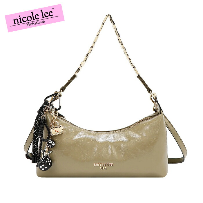 nicolelee ニコールリーP17496 SHIMMER LUXE ショルダーバッグ チャーム付き ハンドバッグ トートバッグ レディース バッグ お出かけ 鞄 大容量 高見え ヴィーガンレザー デザインバッグ 個性的 アメリカブランド 数量限定 20代 30代 40代 50代 60代