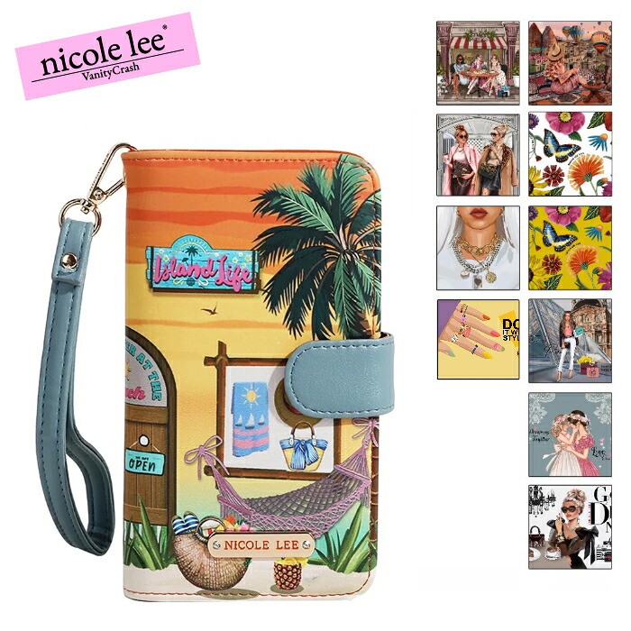 nicolelee ニコールリー HP6617 スマホケース iPhone・android対応 ケース スマホ 携帯 カバー 雑貨 お出掛け 軽量 レディース 鞄 高見え ヴィーガンレザー デザイン傘 個性的 アメリカブランド 20代 30代 40代 50代 60代