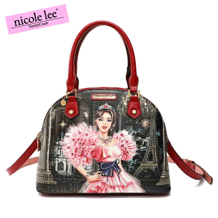 nicolelee ニコールリー CP16017 CRYSTAL PALACE 半円型ボストンバッグ ショルダーバッグ お出かけ レディース バッグ 鞄 大容量 高見え ヴィーガンレザー デザインバッグ 個性的 アメリカブランド 20代 30代 40代 50代 60代