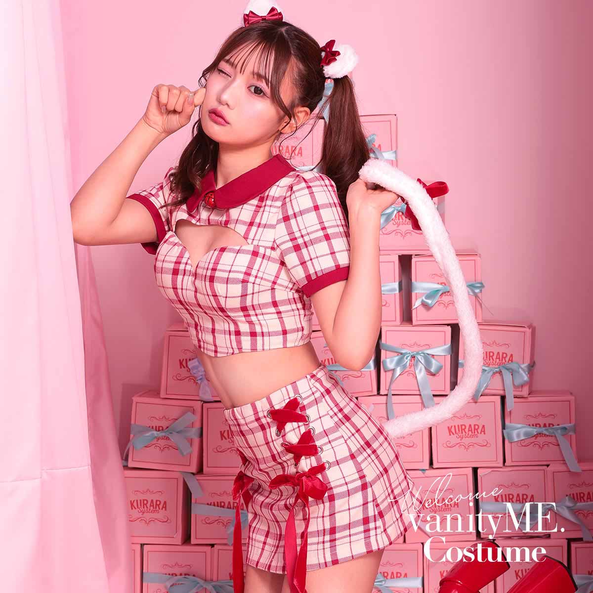 コスプレ 猫 かわいいこすぷれ ネココスプレ 猫コスプレ コスプレ猫 ネコ耳 可愛い イベント 女子会 大人 セクシー コスチューム セパレート コスプレ衣装 コスプレセット ねこ耳カチューシャ 【3点セット】THE IDOL CAT アイドル キャット レッド vcsot-230535-1