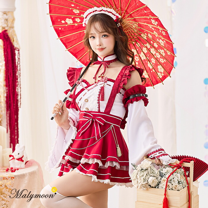 [正規品] 【8点セット】Malymoon マリームーン ミルフィーユフリルドーリー巫女メイド ml10122
