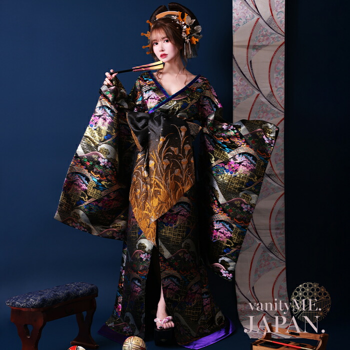 花魁 和服コスプレ コスプレ和装 コスプレ着物 大奥 花魁コスチューム 黒 コスチューム コスプレ花魁 和服 コスプレ 女性 花魁コスプレ 花魁コス 和柄 本格 着物 花魁ドレス 着物ドレス コスプレ衣装 ドレス ロング 可愛い 和装 衣装 【2点セット】vcsot-231075