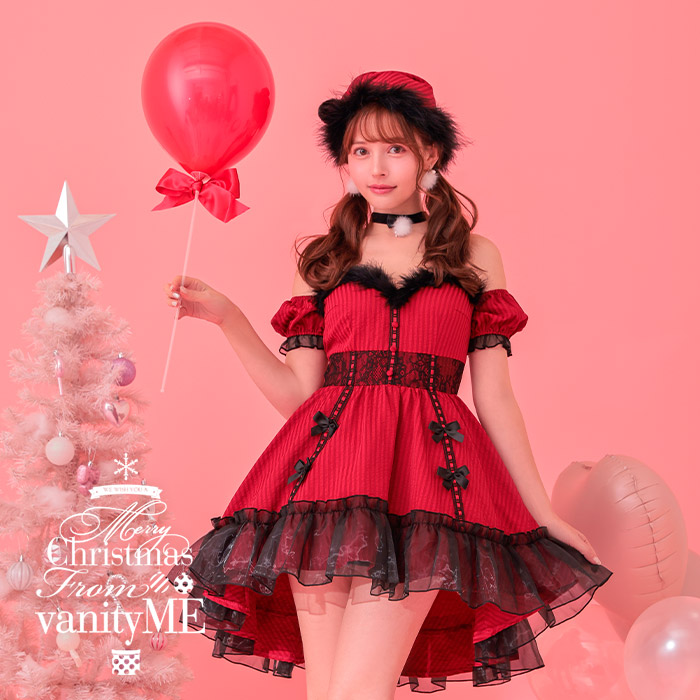 サンタ コスプレ サンタクロース クリスマス 衣装 仮装 コスチューム ワンピース サンタコスプレレディース サンタクロースワンピース サンタコスチューム クリスマス仮装 レディース サンタ服 大人 女性 【2点セット】Rose Santa ローズサンタ レッド vcsst-240320-3d|vanityME. (バニティーミー)