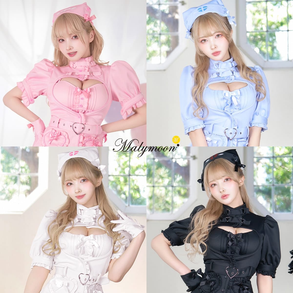 [正規品] コスプレ ナース 看護師 コスプレレディース ナース制服 かわいいコスプレ フリル ハート ワンピース ミニワンピ レディース 大人 女性 ナースコスプレ セクシーコスチューム malymoon マリームーン セクシー キャンディピンクナース ピンク ml9924