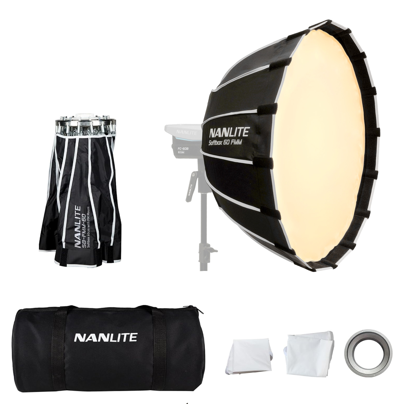 NANLITE FL/20G フレネルレンズ　バーンドア付属　ボーエンズマウント NANLITE FL-20G フレネルレンズ バーンドア付属 Forza/FS/FC