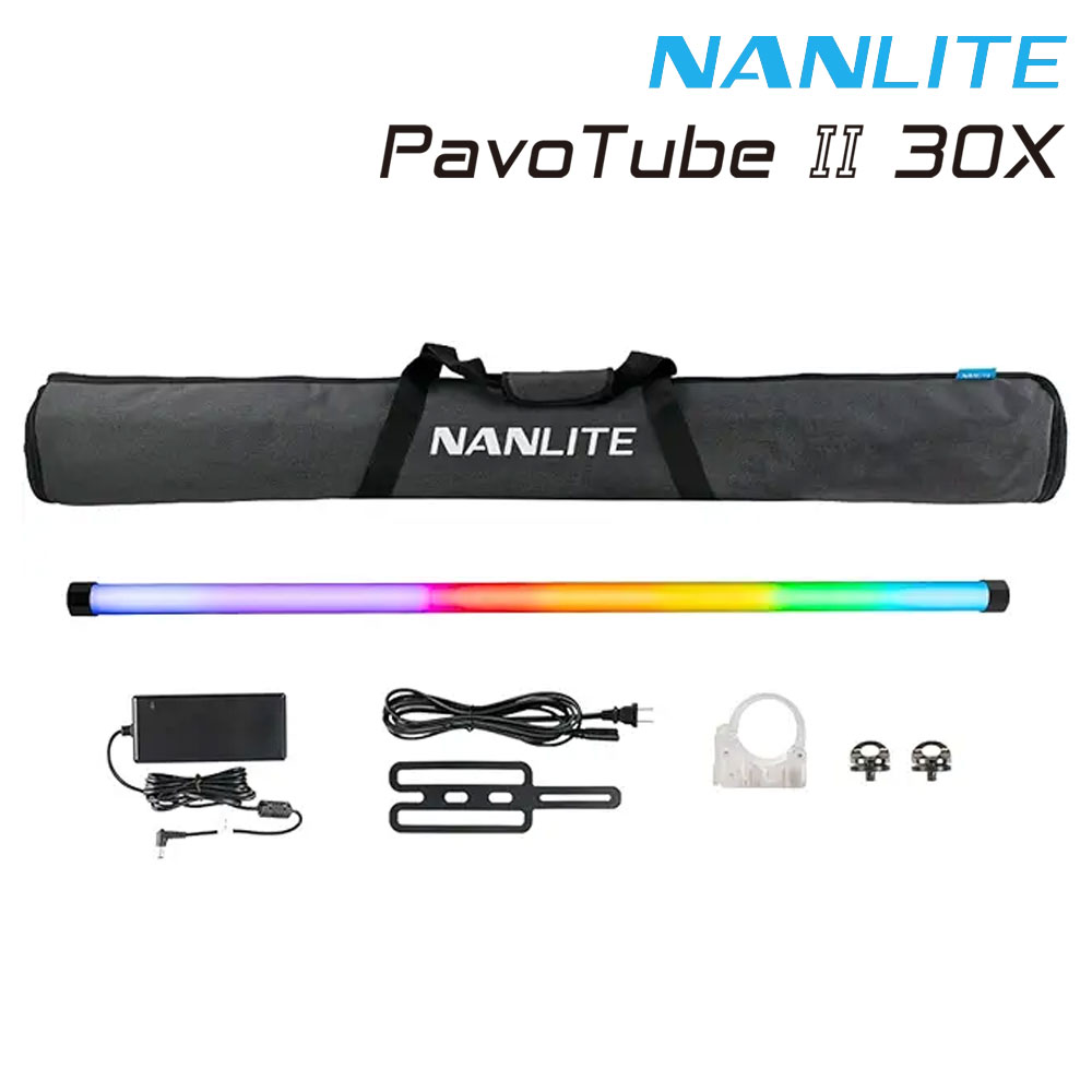 NANLITE PavoTube II 30X 撮影用ライト led 撮影ライト チューブ型 RGBライト 定常光ライト 撮影照明 動画撮影 LEDライト LED撮影用ライト アプリ操作 物撮り ポートレート撮影 PV撮影 MV撮影 2700K-12000K 12ヶ月保証 国内正規品