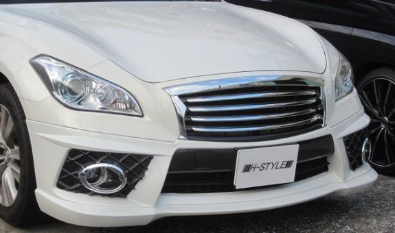 フーガ FUGA Y51 前期 フロントグリル (BKBK×メッキ) H-STYLE 日産 ニッサン|vanquish international