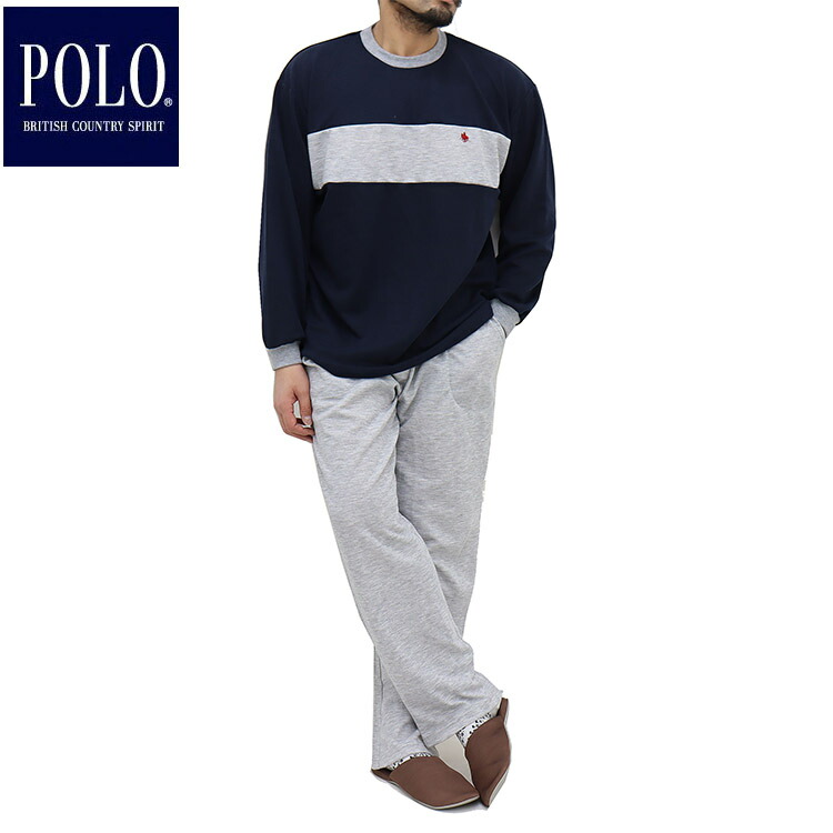 春 秋 Polo おしゃれ スウェット ダンボールニット トレーナー パジャマ パンツ メンズ ライン柄 上下セット 男性 軽い着心地 国内外の人気 Polo