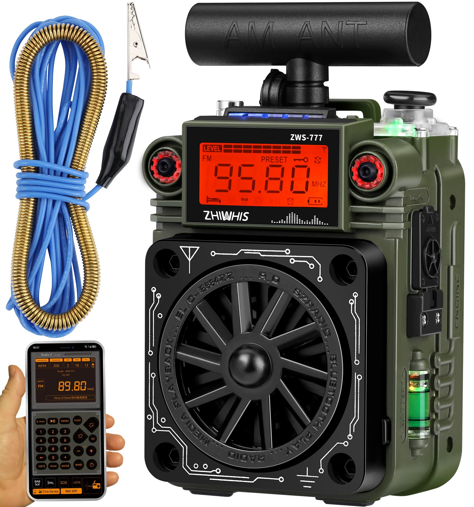楽天市場】ZHIWHIS Bluetoothスピーカー BCLラジオ FM AM SW T型