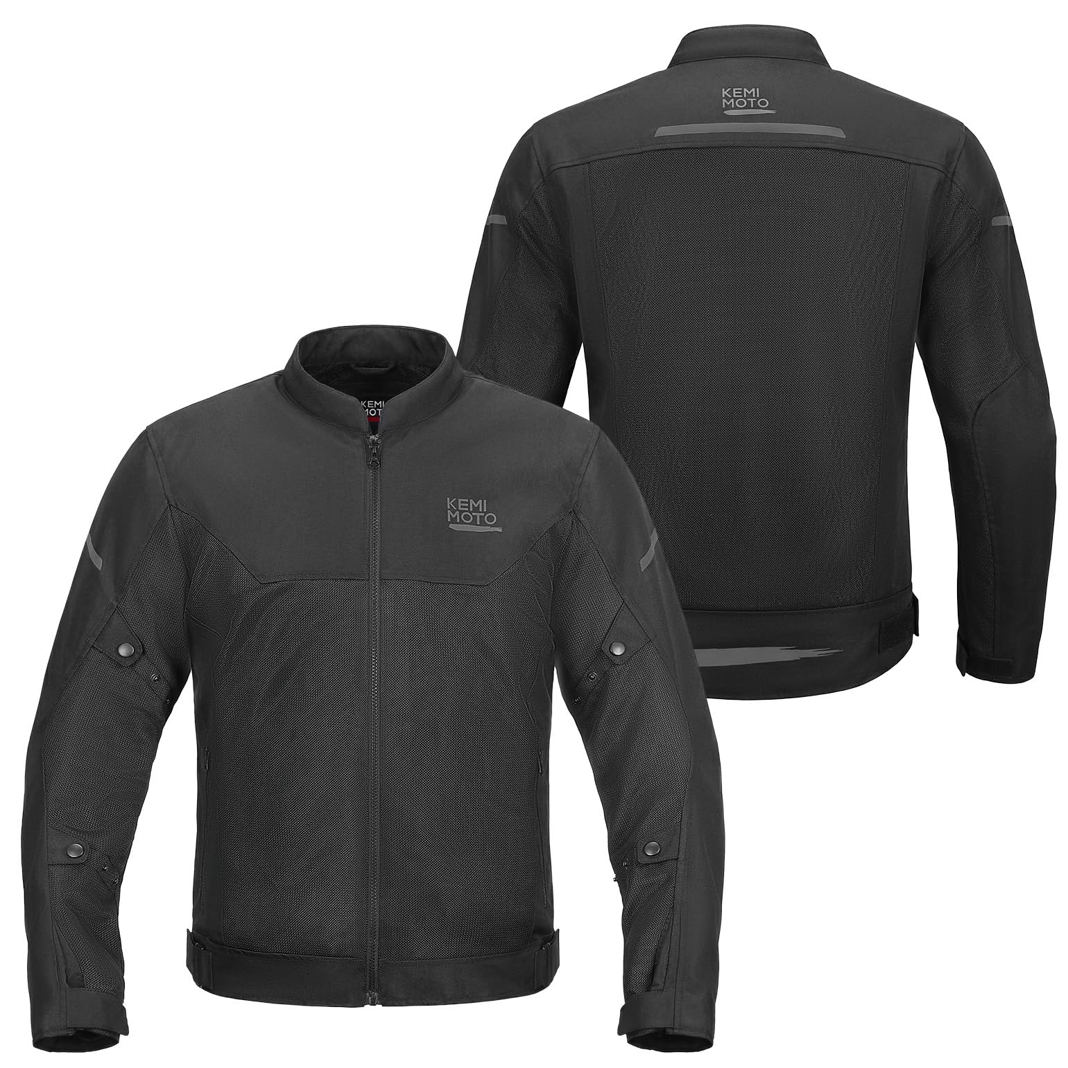 [KEMIMOTO] バイク用 ジャケット メッシュ 通気性 春夏秋向け バックプロテクター装備 プロ仕様の防護性能 CEプロテクションレベル対応 立体裁断 KM-8138[M]