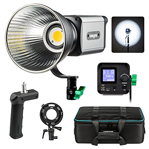 Weeylite ninja300 LEDライト 80W ビデオライト 輝度調整 手持ち式 撮影ライト CRI・95 12種類光効果 過熱防止 撮影照明 低ノイズ 5600Ｋ スマホ制御 照明機材 330度回転 撮影補助光 リモコン調整 スタジオ撮影 生放 14,307円