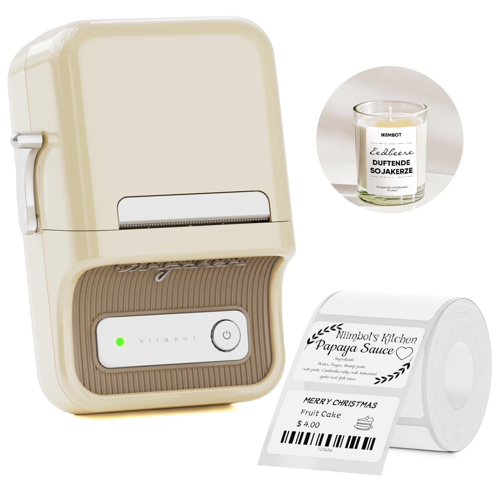 NIIMBOT B21 ラベルメーカー 感熱ラベルライター Bluetooth接続 ラベルプリンター 値札プリンター 小型 使いやすい 自動ラベル認識 AndroidとIOS対応 Type-c充電式 郵便宛名/DIYラベル/名前ラベル/値札/番号などに適用
