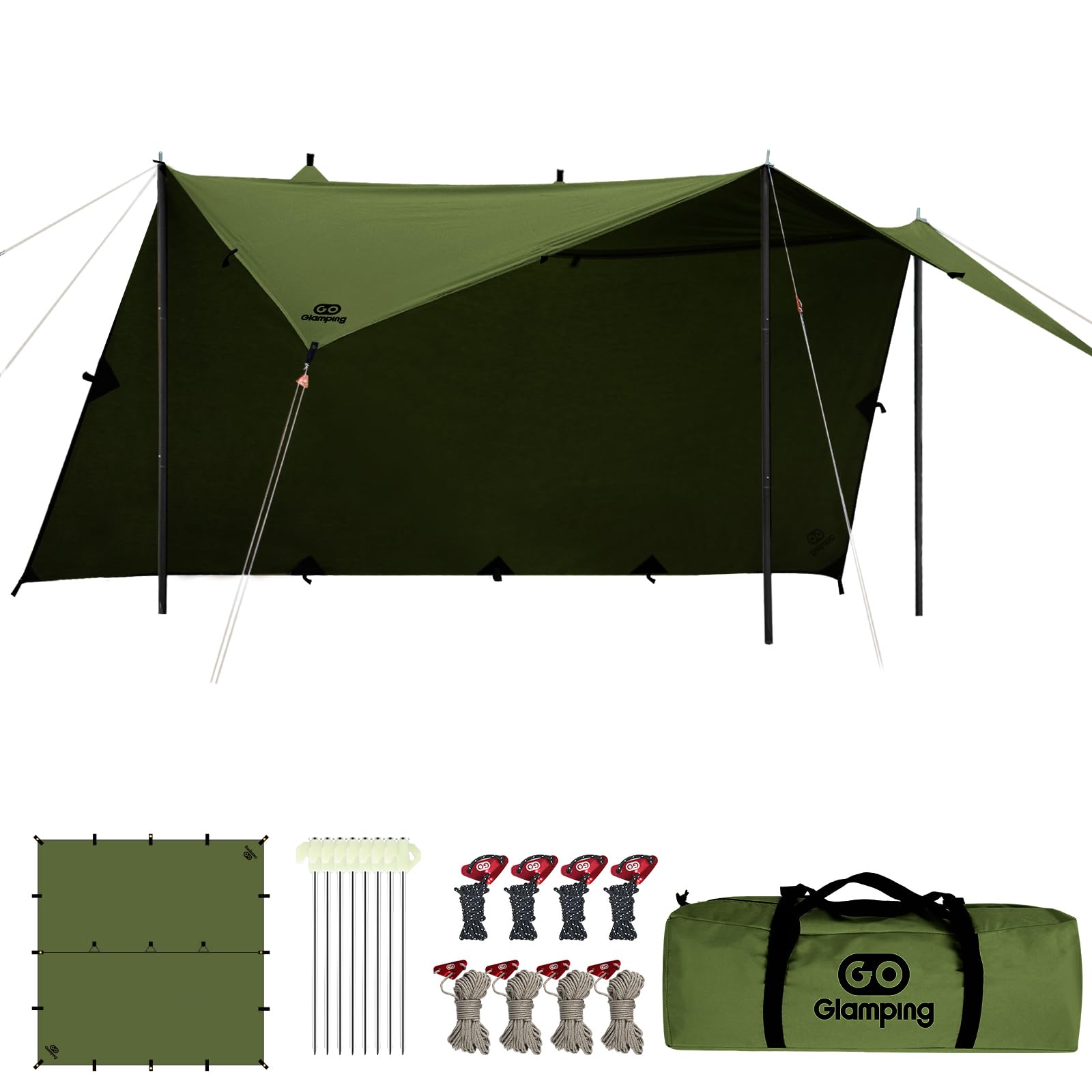 楽天市場】【送料無料】GOGlamping HENGEN+スクエアタープTC 正方形