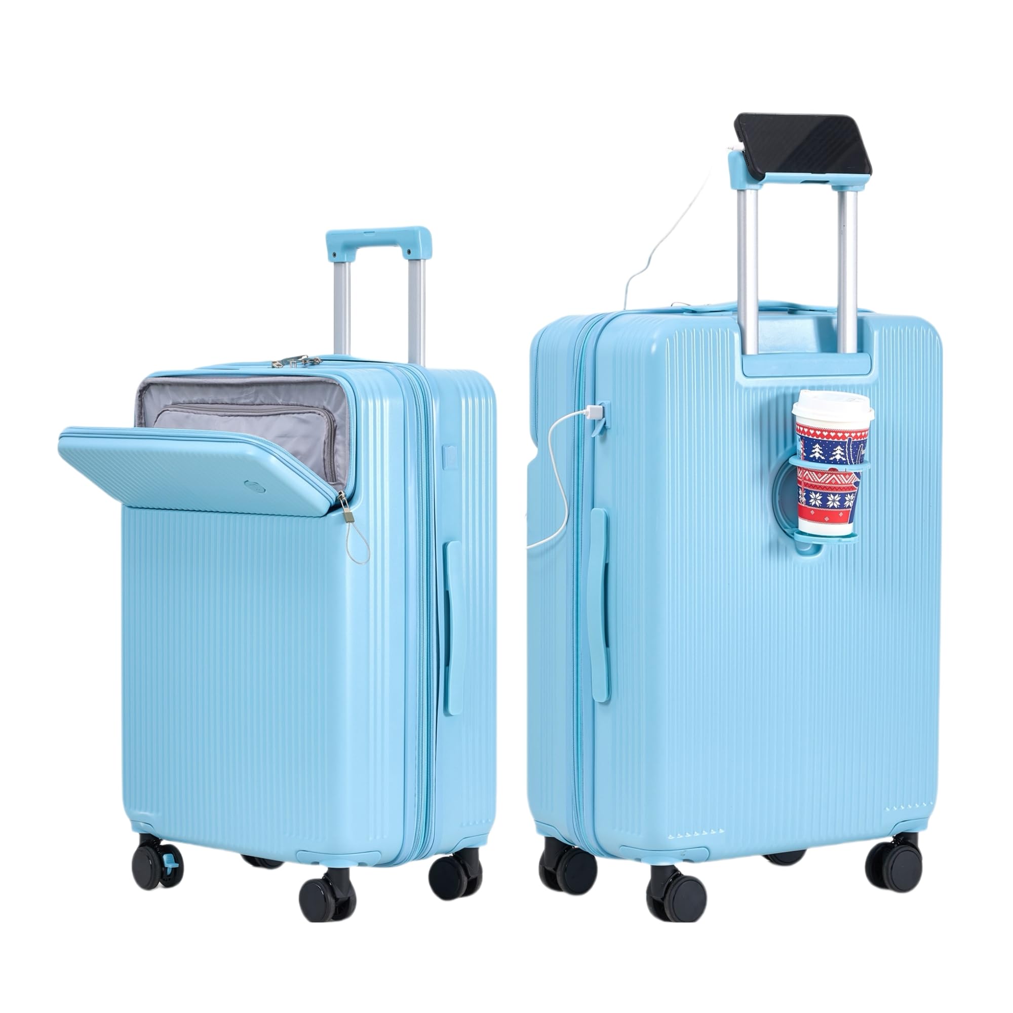 楽天市場】[Yuweijie] スーツケース 拡張型 フロントオープン 機内