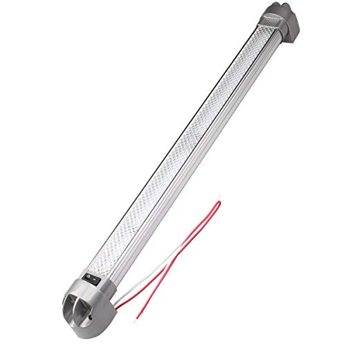 LEDルームライト 車内・室内照明 貨物灯 6000K白光 55CM 12W 1200ルーメン ON/OFF スイッチ付き 180°角度調整可 ハイエース 軽バン トラック キャンピングカー 船舶のインテリアに 12V/24V兼用 (1本)