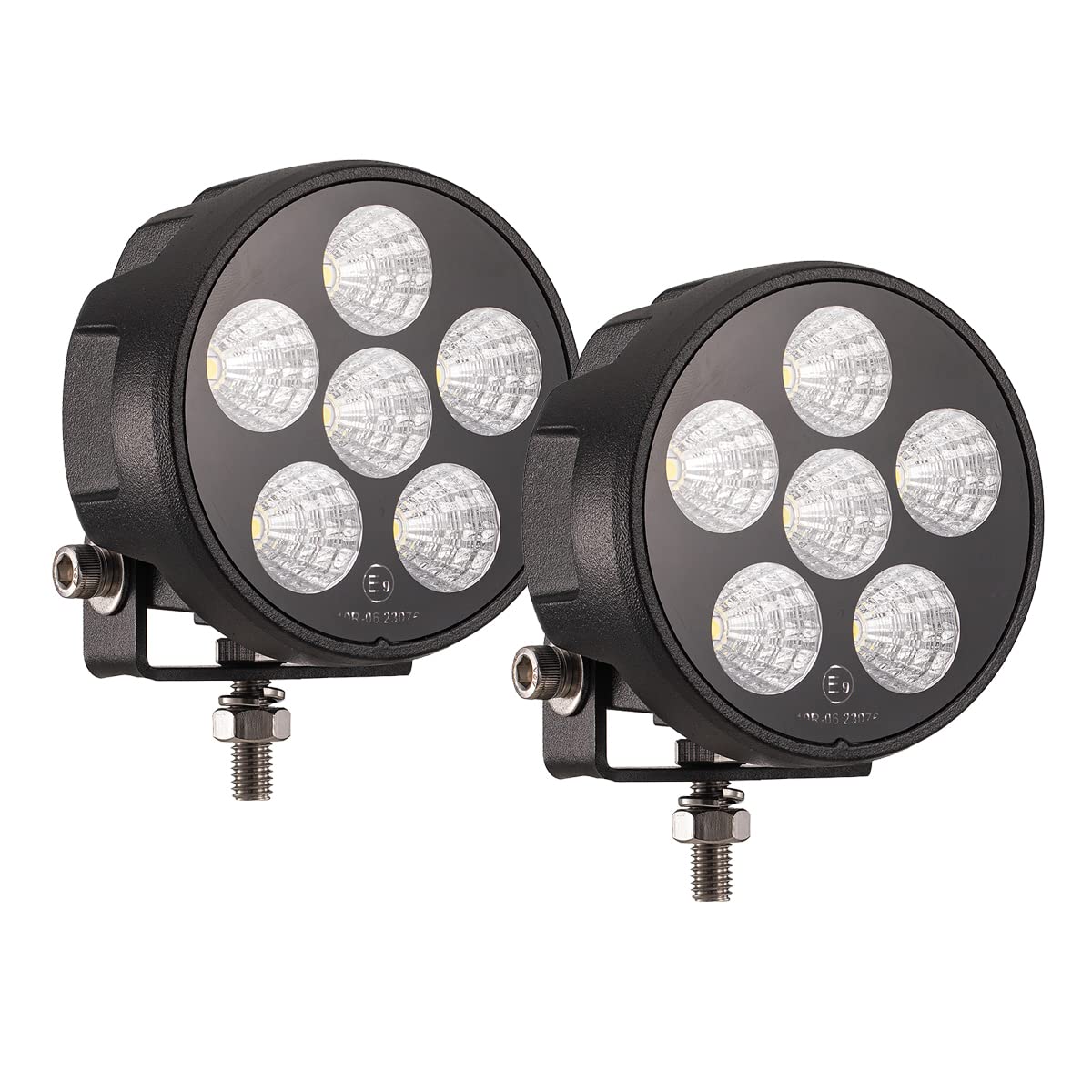 LED補助灯 ワークライト 丸形 30°広角 30W 高・度 低消費電力 車外灯 SUVピックアップ車のAピラーライト、OEMフォグランプ交換用、12v 24v 兼用 防水 2個セット 5,074円