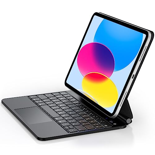 日本語マジックキーボード ESR iPad第10世代 (2022)用 iPad キーボード ケース マグネットケース フローティングカンチレバー Bluetooth 磁気吸着 バックライト付き タッチパネル搭載 ブラック