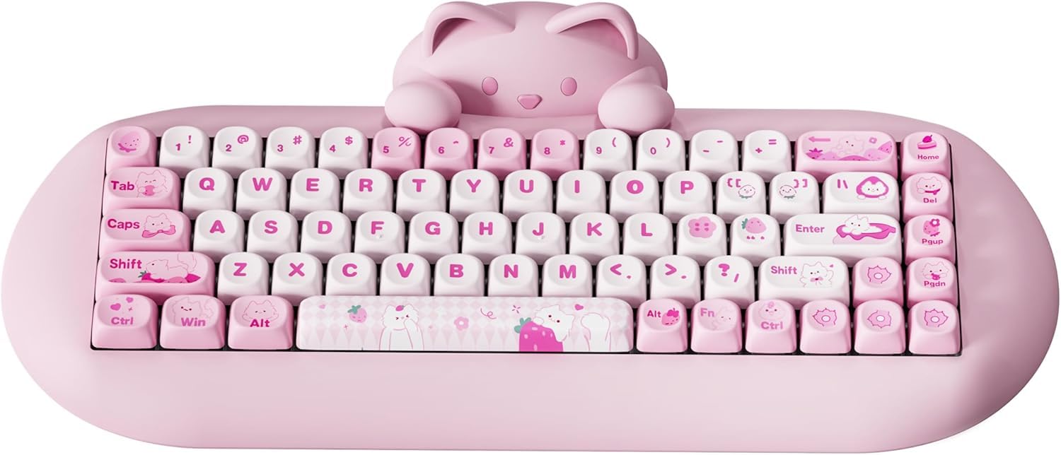 楽天市場】YUNZII C68 ワイヤレスメカニカルキーボード かわいい猫 65