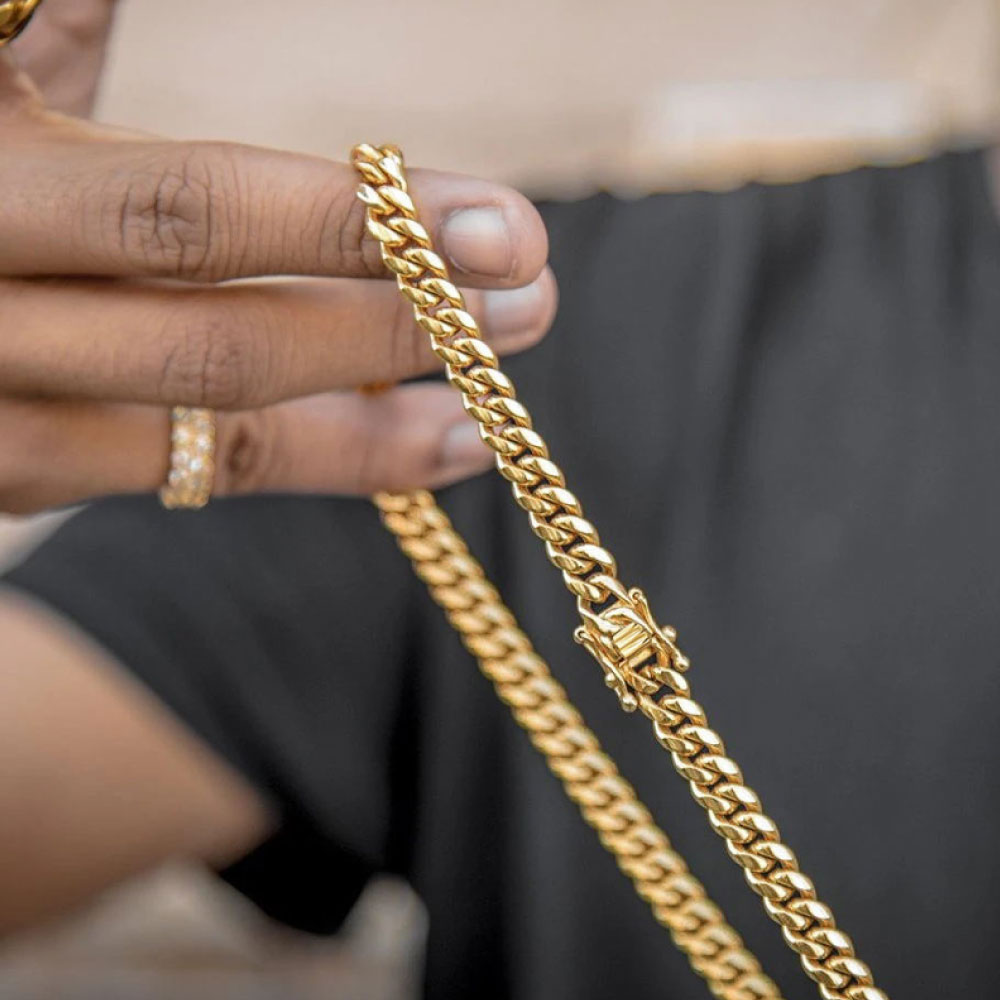 サージカル不銹鋼 喜平頚飾 マイアミキューバン チェインストアネックレス K18コーティング メンズ ブリンブリン 附録 ちゃんころ属アレルギー反応 金アレ 医療代 Sus316l Niリバティー どんけつ跳ね 18k ゴールドアクセサリー Miteravita ミテラヴィータ Cannes