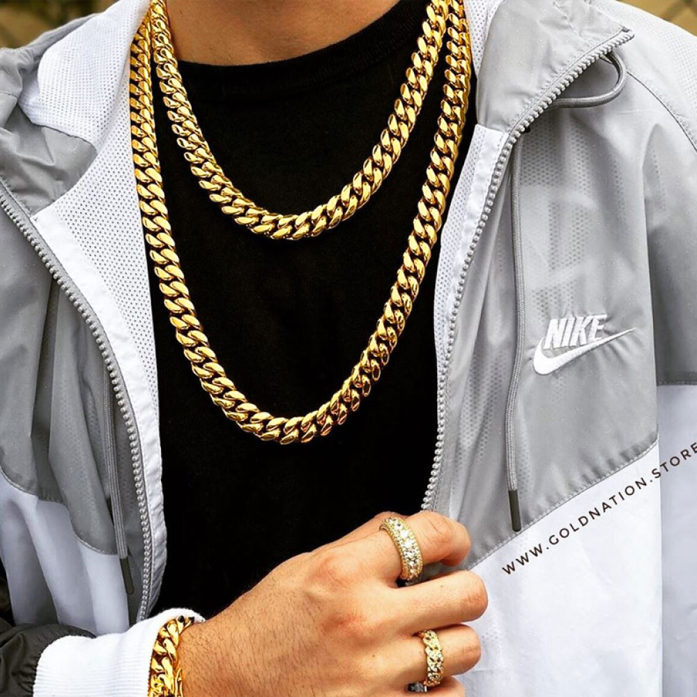 サージカル不銹鋼 喜平頚飾 マイアミキューバン チェインストアネックレス K18コーティング メンズ ブリンブリン 附録 ちゃんころ属アレルギー反応 金アレ 医療代 Sus316l Niリバティー どんけつ跳ね 18k ゴールドアクセサリー Miteravita ミテラヴィータ Cannes