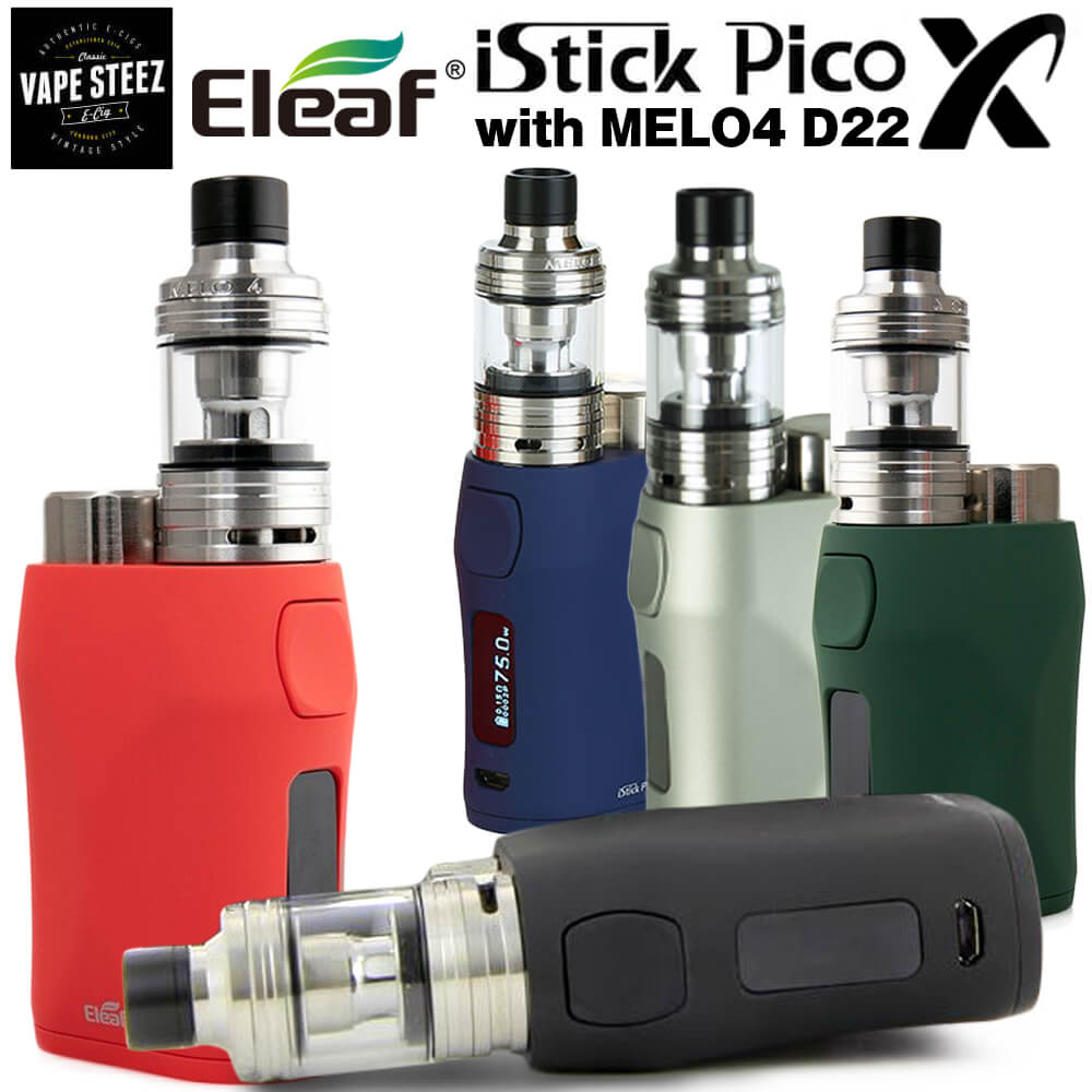 楽天市場 送料無料 あす楽 Eleaf Istick Pico X With Melo4 D22 アトマイザー 22mm イーリーフ アイスティック ピコエックス 75w 爆煙 Melo 4 Picox 温度管理機能搭載 プリヒート機能搭載 Vape 電子タバコ専門店 Vape Steez