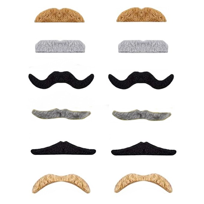 楽天市場】ひげ12個セット 《カラフル》 コスプレ パーティー 宴会